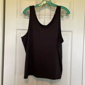 Chelsie black tank XXL polyester & spandex soft Round or v neck for versatility